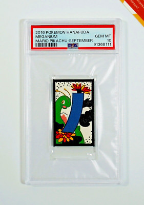 Pokemon PSA 10 Meganium Hanafuda Mario Pikachu-September 2016