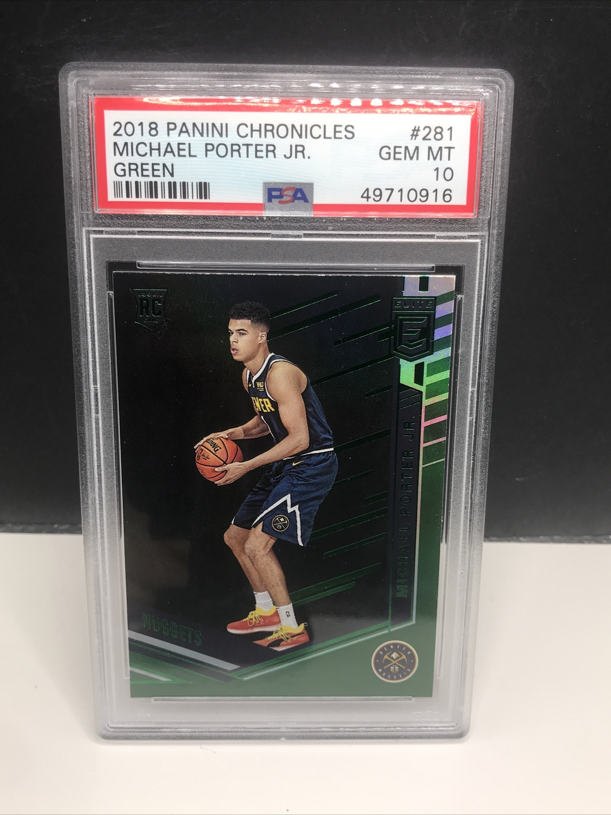 2018 Michael Porter Junior Panini chronicles green refractor PSA 10