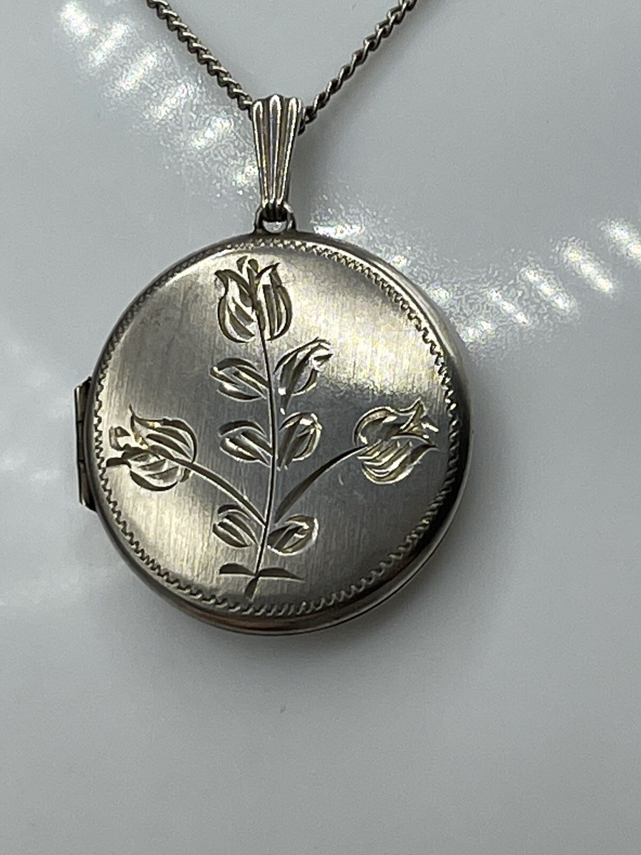 英国　Birmingham 　K9 　1911年　locket Vintage Large Sterling Silver Locket & Chain EJLD 1978
