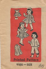 Vintage Original Mail Order Pattern to Make Clothes for 16" Girl Doll - 1957