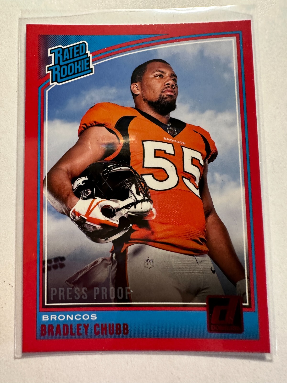 K21,115 - 2018 Donruss Press Proof Red #319 Bradley Chubb RR