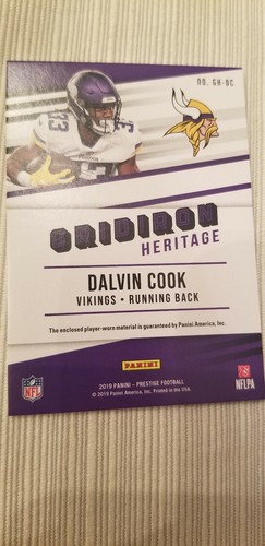 2019 Dalvin Cook Prestige Gridiron Heritage Rookie Patch