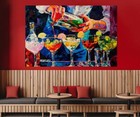Painting Of A Barman Making Cocktails Wall Art Canvas Unframed Print Art