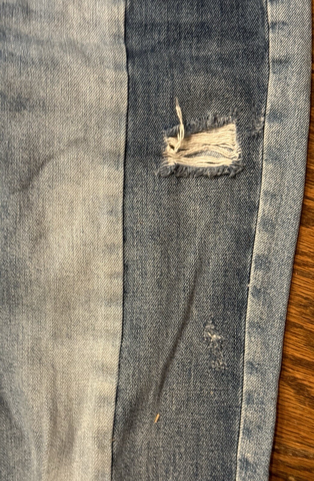 Free People Two Tone Patchwork Straight Jeans Siz… - image 5