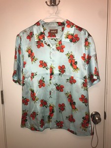 Golf Wang Tomato button up blue size small silk camp collar flog gnaw | eBay