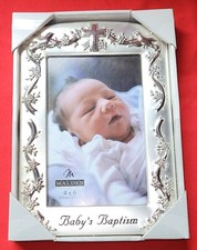 Malden Baby's Baptism Photo Frame 4X6 Keepsake Religious Unisex Decoration