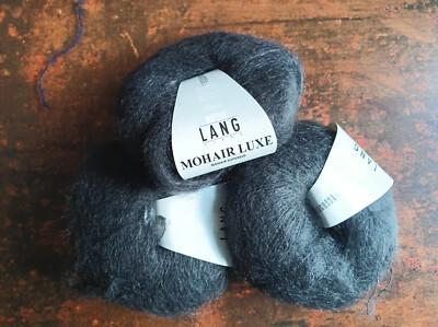 3 x 25 g  Lang Yarns - MOHAIR LUXE -  Col. 170 anthrazit