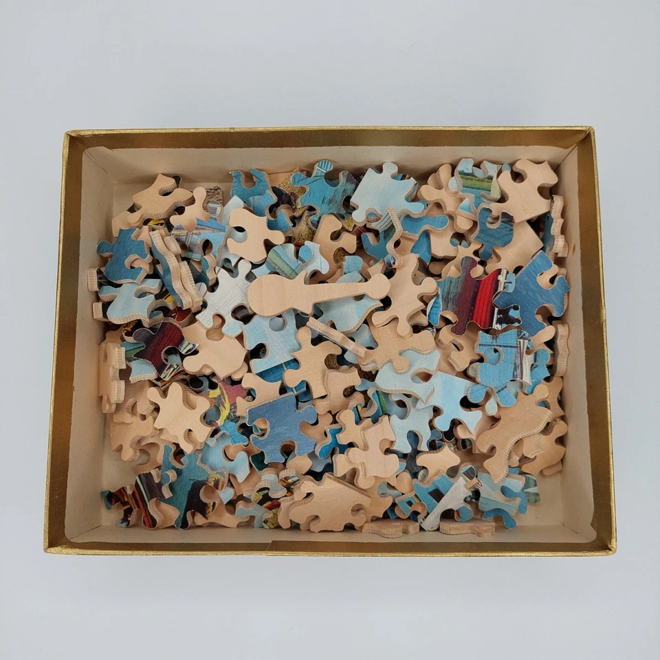 VTG Victory Artistic Gold Box Jigsaw Puzzle Wooden 200 pc #7101 Who's For A Sail - Image 4 of 4