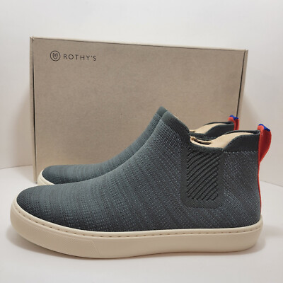 Rothy's The Chelsea  Women's Size 8.5 Gray Fog Melange Knit Pull On Ankle Boots