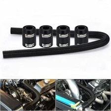 48" Universal Stainless Radiator Flexible Coolant Water Hose with Caps Kit NEW