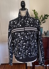 NWOT DKNY Sport Women  s Black Printed Zip Up Sweatshirts Track Jacket Size S