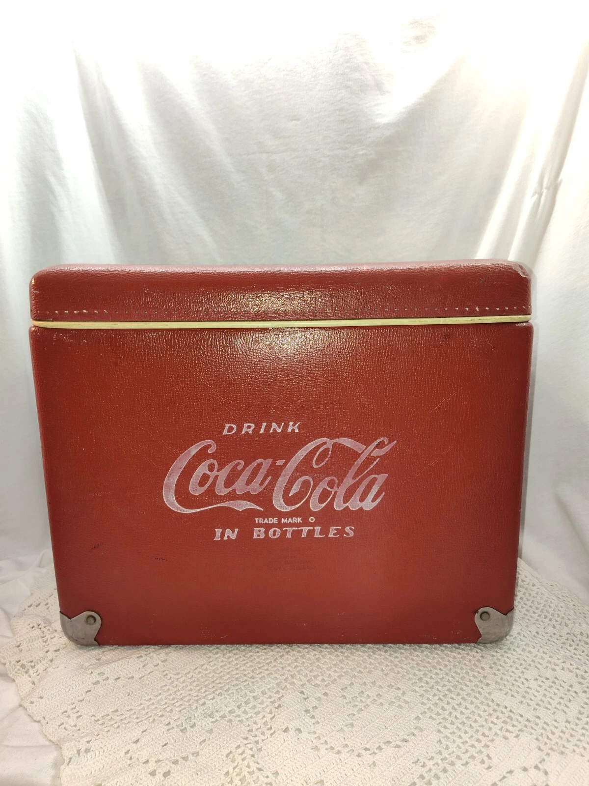 Coca Cola in Bottles Royal Mieco 1950's-60's Vinyl Cooler With Opener