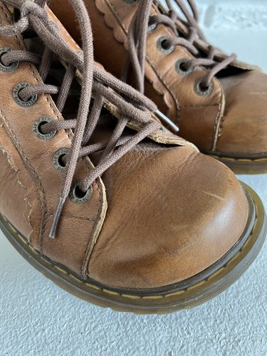 Dr. Martens Scalloped Edge Whiskey Brown Vintage 90’s Y2K Chunky Oxfords US W 11 - Afbeelding 7 van 19