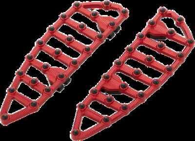 AN MX Grip Driver Floorboards Red for Harley Blackline 11-13