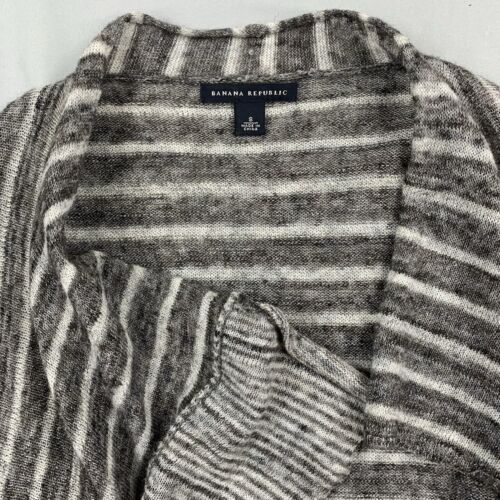 Cardigan donna Banana Republic aperto misto lana alpaca grigio a righe taglia media - Foto 4 di 10