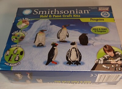 Age 6+ New Sealed Smithsonian Penguin Mold & Paint Craft Kit Children Made USA