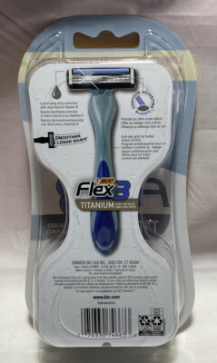 BRAND NEW Bic Flex 3 (Flex3) Titanium Disposable Razors w/Ultra-Thin Blades 3 ct