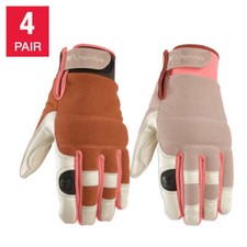 4 Pairs Wells Lamont Women's HydraHyde Leather Work Gloves Select Size S M L