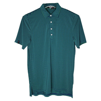 Ralph Lauren RXL Shirt Men Small Green Blue Stripe Golf Polo Preppy Outdoors