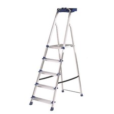 Werner 5 Tread Step Ladder Aluminium Steel 1.68m Trade Heavy Duty Pro Safe Rated