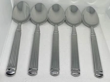 (5) Cambridge CONTINENTAL Stainless 18/10 Glossy Place Oval Spoon Lot ~ 8”