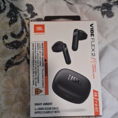 JBL Vibe Flex 2 Black In-Ear Bluetooth Earbuds Noise Cancel Touch Waterproof