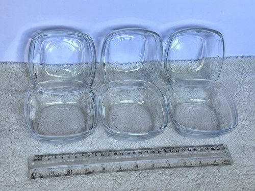 Juego de 6 cuencos cuadrados de vidrio transparente Duralex Francia vintage 4-1/2x1-3/4 2 lb 10,4 oz - Imagen 20 de 24