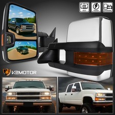 Fits 1988-1998 Chevy Ck 1500 Chrome Power Heated Tow Mirrorsamber Led Signal Fits 1988-1998 Chevy Ck 1500 Chrome Power Heated Tow Mirrorsamber Led Signal
