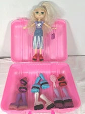 2001 Mattel Diva Starz Miranda Glitter N Glow Doll 7 Pair Boots Pink Case Works!