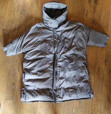 SIMPLE BLACK - Stepp Mantel Kapuze super warm grau Oversize 44 46 48