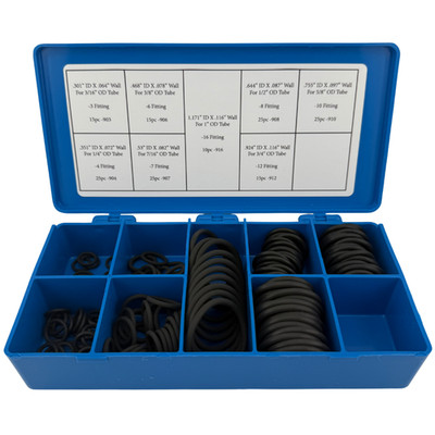 SAE Boss O-Ring Kit | 155 Pc, 8 Sizes, Fluorocarbon FKM (Viton  Equiv.) 90 Duro