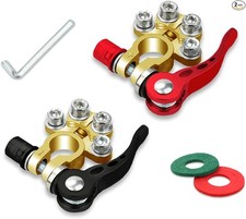 2PCS Battery Terminal Connectors, 4 Way Quick Release Disconnect Battery Copper