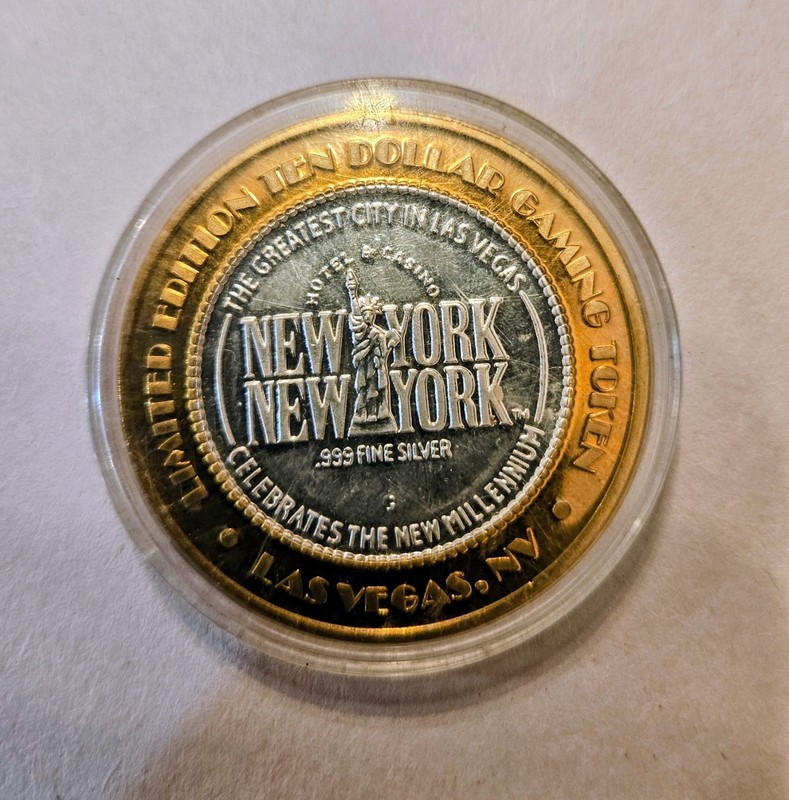 New York NY Las Vegas $10 Silver Strike Token .999 Silver Millennium Series