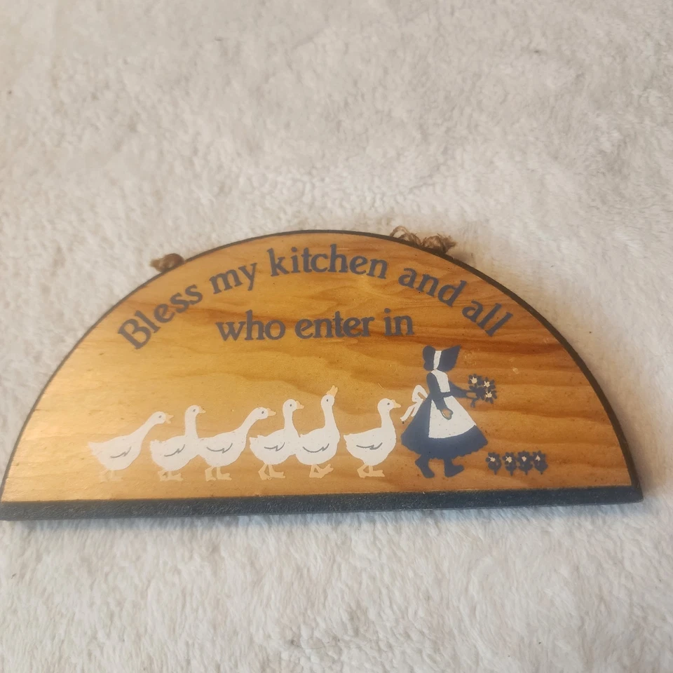 Vtg Friendship Plaques by Paula Miniature Hanging Wood Country Bless My Kitchen - Image 2 of 4