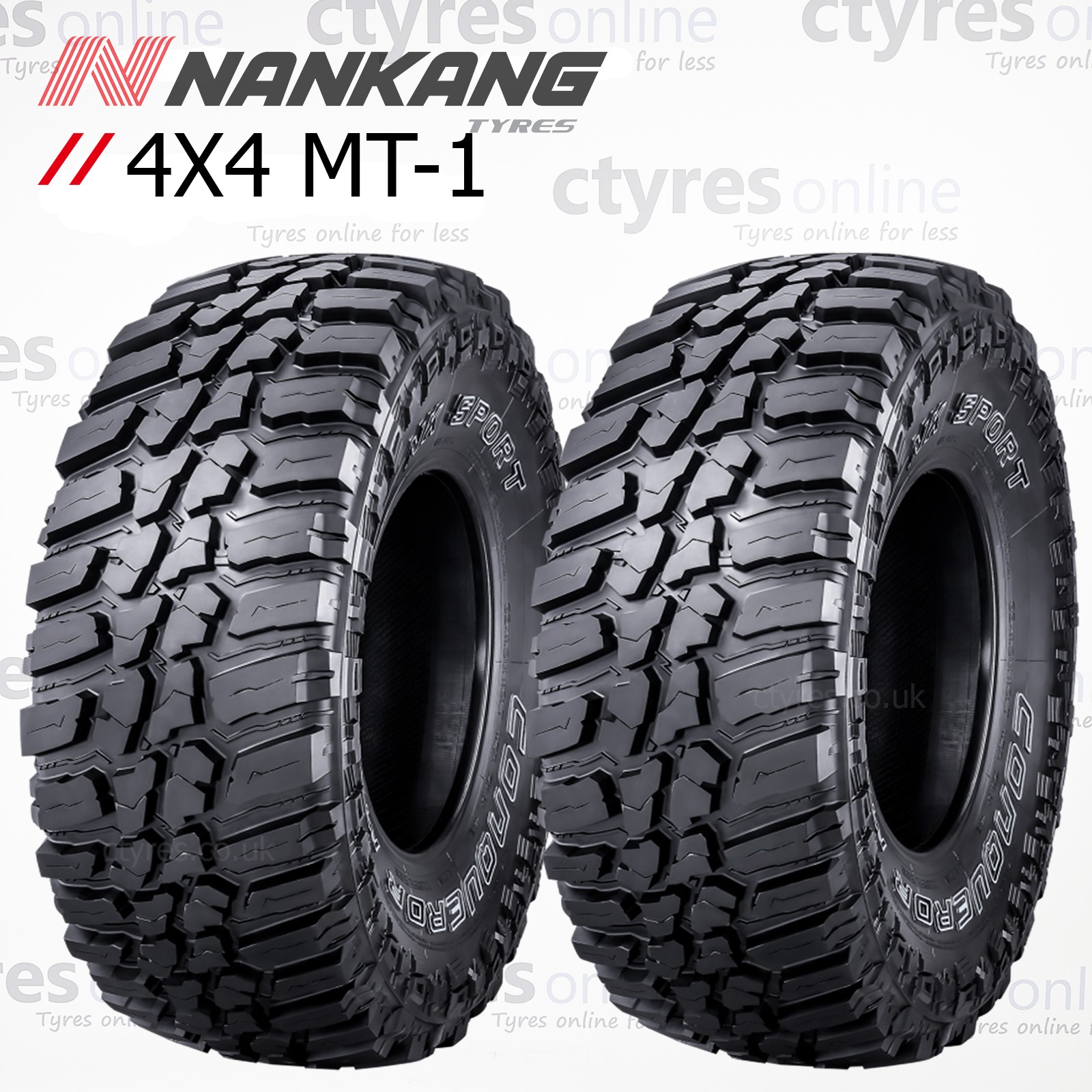 2X New 265 65 17 Nankang MT-1 Conqueror M/T  120/117P 4x4  265/65R17 (2 TYRES)