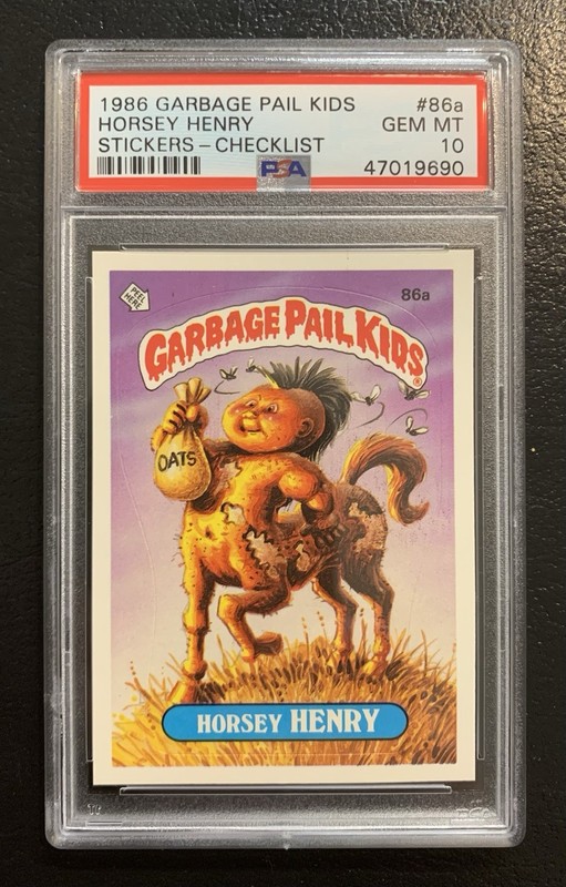 1986 Garbage Pail Kids Horsey Henry 86a PSA 10 GEM MINT-NICE CHECKLIST CARD! TWT