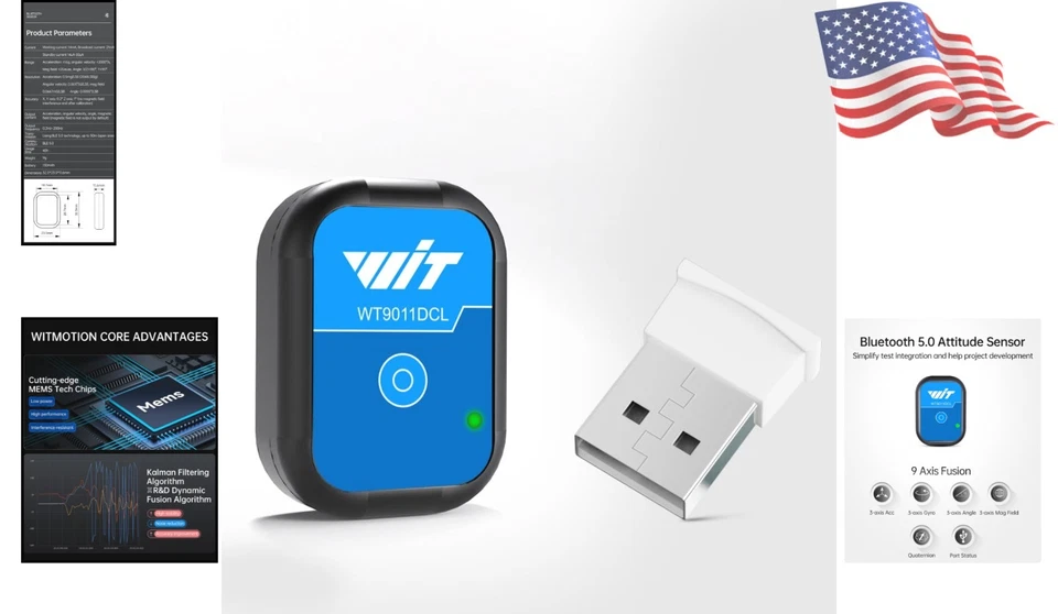 Compact Bluetooth 5.0 IMU Sensor - 3-Axis & 9-Axis Accuracy for Arduino Projects - Image 2 of 4