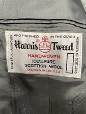 Vintage Harris Tweed Blazer Men  s 46 Regular Gray Wool Sport Coat Scotland