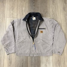 Vtg 90s Carhartt Jacket Detroit J76 CMT Large Made In USA Blanket Lined