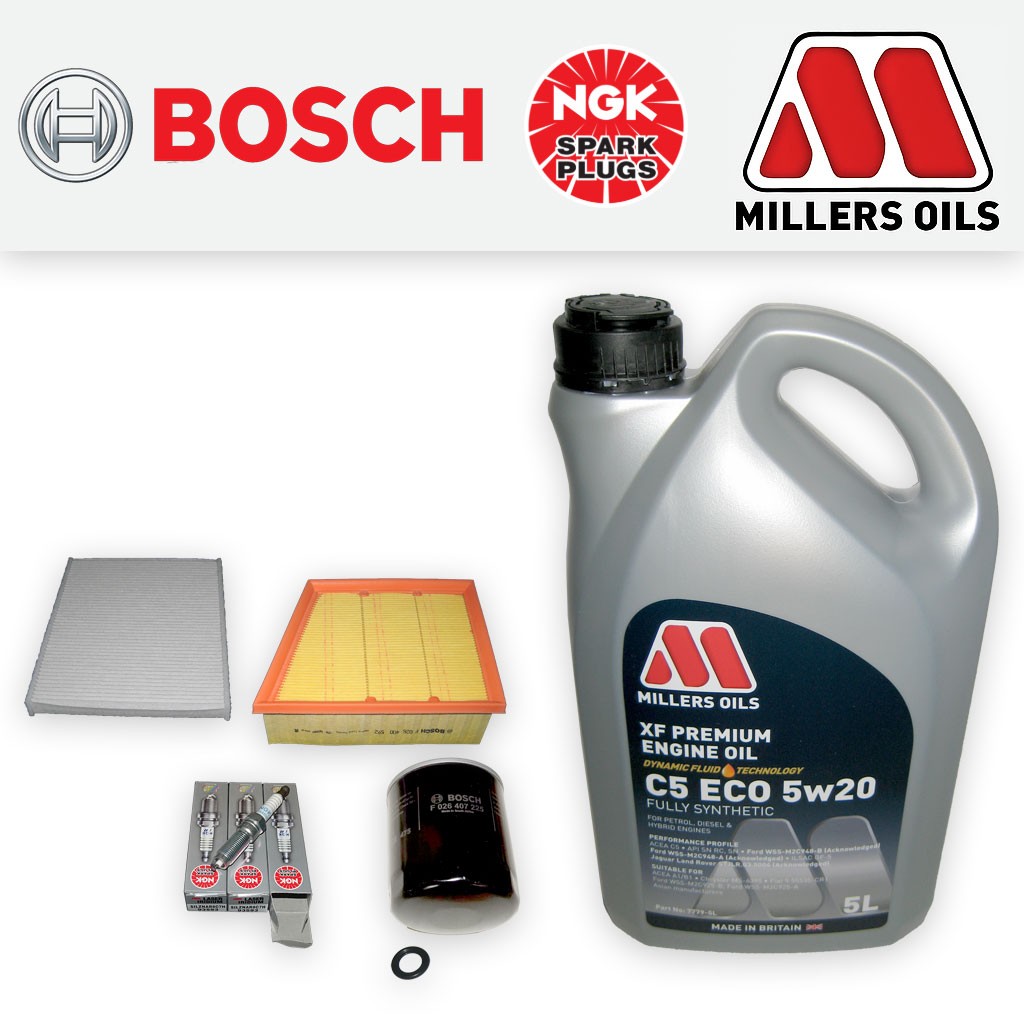SERVICE KIT for FORD FIESTA MK8 1.0 ECOBOOST OIL AIR CABIN FILTER PLUGS +OIL