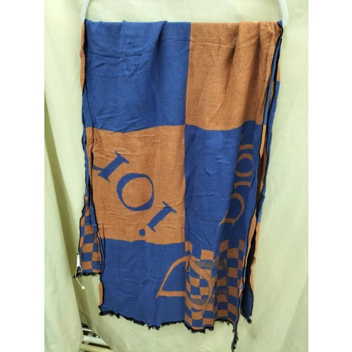 FOULARD CHRISTIAN DIOR logo étole/marron/bleu
