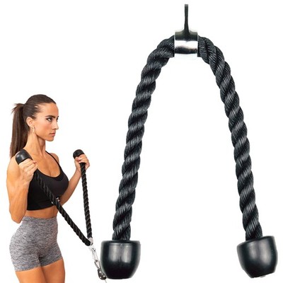 MuscleForge Trizepsseil Seilbefestigung 120 cm - extra lang Gym schwarz 