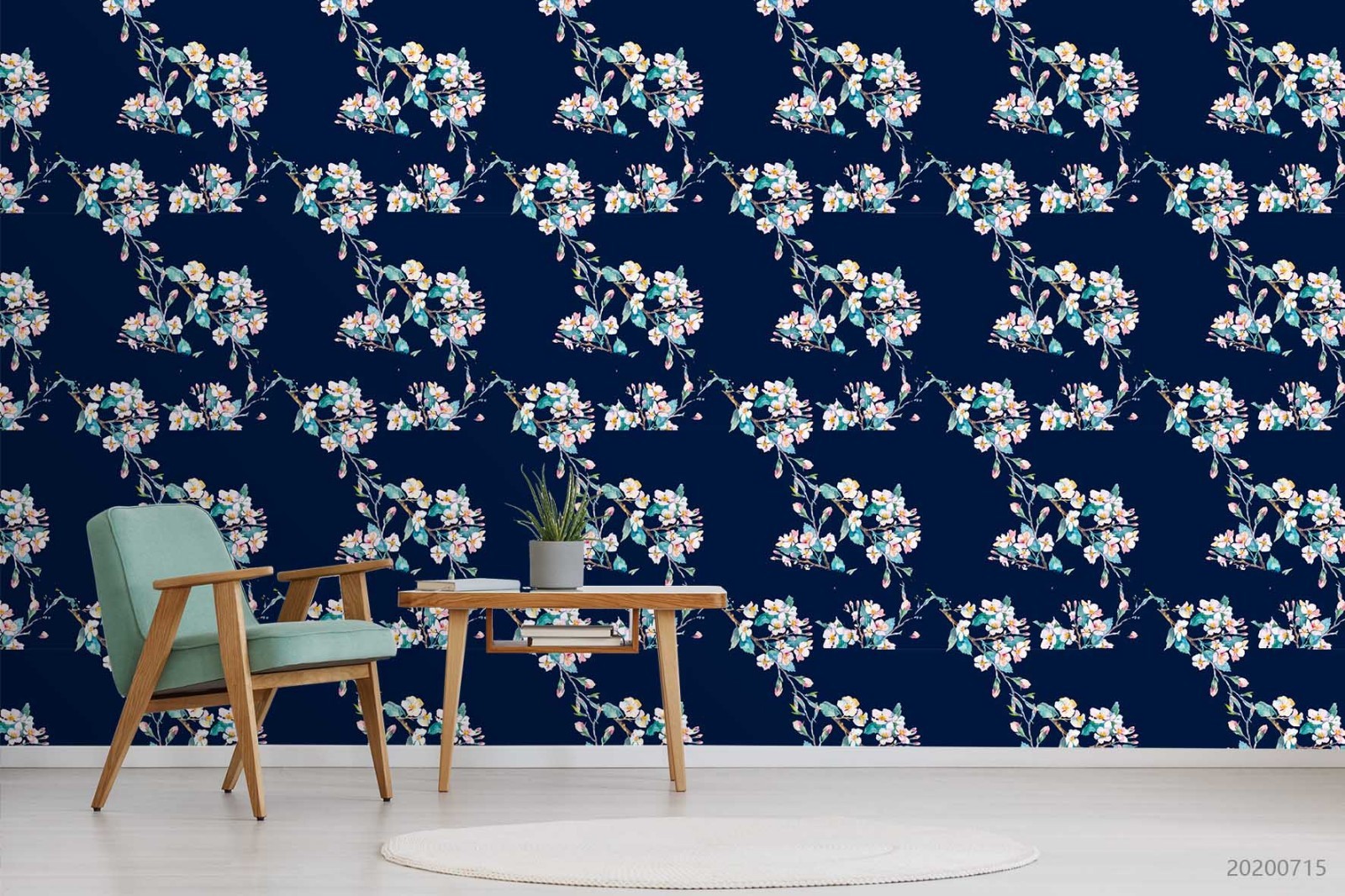 3D Flowers Flora Watercolor Pattern Wall Murals Wallpaper Murals Wall Sticker 8