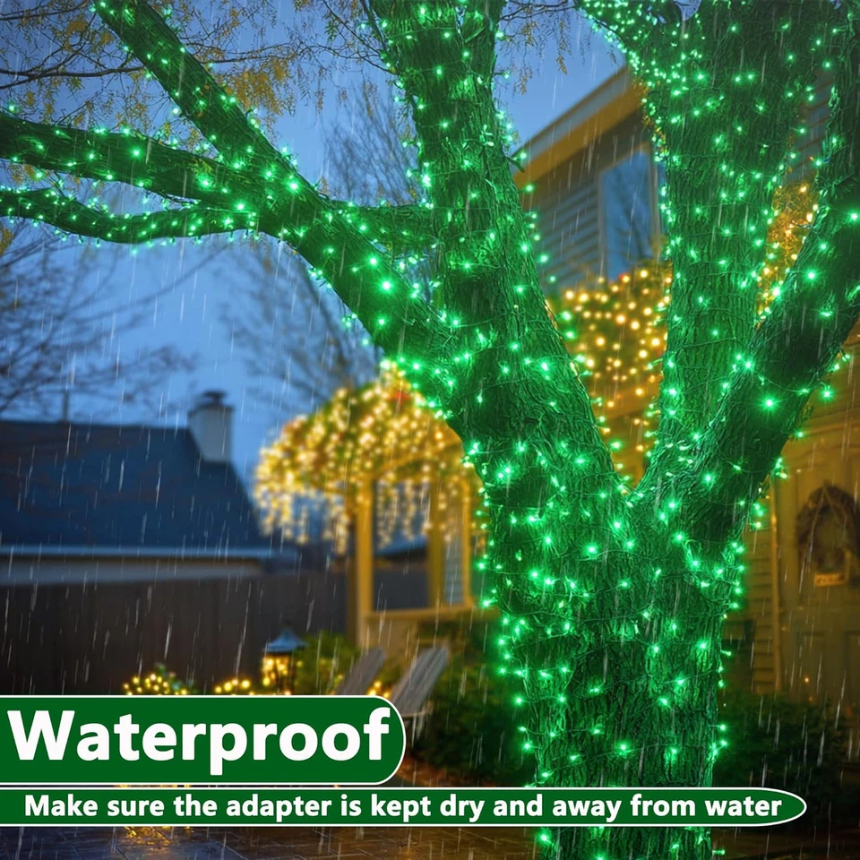 100FT 300 LED String Lights with 8 Modes Timer Connectable Waterproof Plug-In Fa - Image 2 of 4