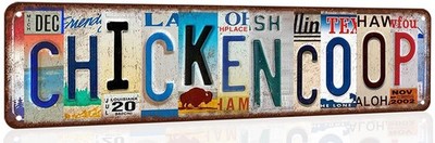 Chicken Coop Decor Chicken Coop Accessories Vintage Chicken Metal Tin Sign Funny