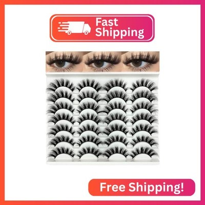 etokdos Strip Lashes Wispy Soft 18mm Long Faux Mink Cat Eye Lashes Pack 3D Thick