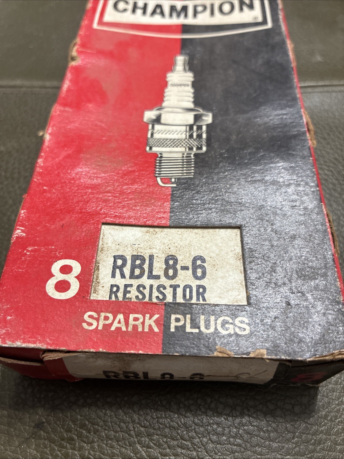 RBL8-6 Champion Spark Plugs - Box of 8 - NEW Old Stock NOS - Made in USA Vintage