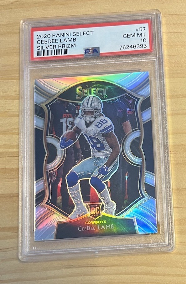 2020 CeeDee Lamb Panini Select Silver Prizm Rookie RC #57 PSA 10 Cowboys