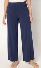 Denim Co. Women's Beach Pant Color Navy Size Medium Tall Inseam 31-32 New QVC