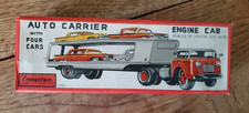 Cragstan 12640 Auto Carrier Tin Friction Toy with 4 Tin Cars With original box